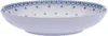 A white bowl with blue polka dots and a decorative blue rim. Voir les images du produit