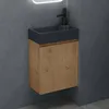 A modern wall-mounted bathroom vanity with a sink and faucet. Anteprima dell’immagine prodotto
