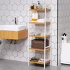 A bathroom shelf unit with various bathroom items. Produktbild-Vorschau