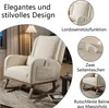 Bežové houpací křeslo z lnu a bavlny, silné opěradlo, Náhled obrázku produktu 9