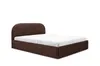 A brown upholstered bed with a white mattress is shown against a white background. Anteprima dell’immagine prodotto