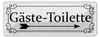 Blechschild  Gäste – Toilette rechts Pfeil, 27x10 cm, Produktbild-Vorschau 1