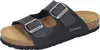 A black Dr. Brinkmann sandal with two adjustable straps and a cork footbed, shown from a slightly elevated side angle against a white background. Produktbild-Vorschau