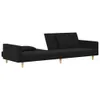 Möbel Schlafsofa 2-Sitzer mit 2 Kissen Schwarz Stoff - Produktbild-Vorschau 5