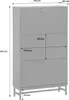 A diagram showing the dimensions of a black shoe cabinet. Produktbild-Vorschau
