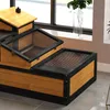 Maison pour tortues en bois PawHut, enclos à deux niveaux Voir les images du produit 9