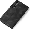 A black flip case for a smartphone is shown diagonally on a white background. Produktbild-Vorschau
