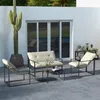 Sweiko Gartenmöbel-Set, 1 Glastisch, 2 Sessel. 1 Sofa, Produktbild-Vorschau 2