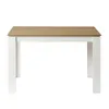 A table with white legs and a wooden top, isolated on a white background. Náhled obrázku produktu