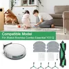 A scene of a living room with children and a dog, with a robot vacuum and its accessories displayed below. Podgląd zdjęcia produktu