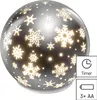 LED Weihnachtskugel aus Glas - Schneeflocken, 12 cm, 3x AA, Innen, warmweiss, Timer Produktbild-Vorschau