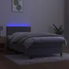 vidaXL Boxspring posteľ s matracom a LED svetlom sivá Náhľad obrázku produktu 4