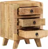 vidaXL Nachttische 2 Stk. 37x32x50 cm Raues Massivholz Produktbild-Vorschau 4