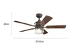 Großer LED Outdoor Deckenventilator mit Lampe, Deckenlüfter Produktbild-Vorschau 4