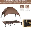 A dog bed with a canopy and a close-up of the frame connection. Produktbild-Vorschau