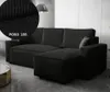 Ecksofa AMRO Schlafsofa mit Bettkasten CORD Stoff (Schwarz) Produktbild-Vorschau 1