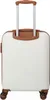 A white and brown trolley suitcase is shown from the back. Náhľad obrázku produktu