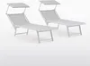 set de 2 bains de soleil réglables en aluminium avec toit Voir les images du produit 1
