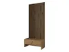 A tall, narrow wooden panel with vertical slats stands behind a wooden storage unit with a single drawer. Náhled obrázku produktu