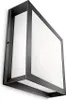A modern, square outdoor wall light with a dark frame and a frosted white diffuser. Anteprima dell’immagine prodotto