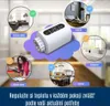 A collage of images showing a smart thermostat head in different rooms of a house, with text describing its use. Náhľad obrázku produktu