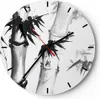 Wanduhr - Rund - Glasuhr - Asiatisch Aquarell Bambus - Produktbild-Vorschau 1