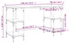 vidaXL Schreibtisch Räuchereiche 140x50x75 cm Metall Produktbild-Vorschau 7