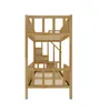 A wooden bunk bed frame with a ladder on the side, shown from the front. Podgląd zdjęcia produktu