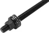 A close-up shot of a threaded rod with a nut and ball bearings attached. Náhled obrázku produktu