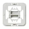 A close-up, top-down view of a light gray plastic installation adapter for a switch. Produktbild-Vorschau