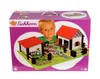 A child is looking out from behind a toy farm playset box. Anteprima dell’immagine prodotto