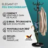 CASARIA® Porte-manteau avec socle Noir en marbre 14 Voir les images du produit 3
