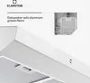 A close-up of a white kitchen range hood with a small inset image showing a filter in a dishwasher. Náhled obrázku produktu