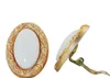Clip Ohrring 30x21mm oval weiß mit Rahmen goldfarbig Produktbild-Vorschau 4