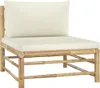 4-tlg. Garten-Lounge-Set mit Cremeweißen Kissen Bambus Produktbild-Vorschau 5