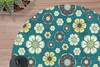 MuchoWow® Mauspad Mousepad Retro - Blumen - Muster - Blau Produktbild-Vorschau 2