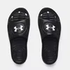 A pair of black Under Armour slide sandals shown from a top-down view on a white background. Anteprima dell’immagine prodotto