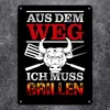 Aus dem Weg - ich muss grillen Metallschild XL in 21x28 cm Produktbild-Vorschau 2