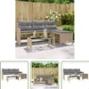The Living Store Gartensofa in L-Form mit Tisch und Kissen Produktbild-Vorschau 1