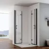 IMPTS Duschkabine Eckeinstieg 80x80cm Mattschwarz Dusche Produktbild-Vorschau 2