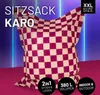 LUMALAND Sitzsack In-& Outdoor Karo 380l weinrot/pfirsich Produktbild-Vorschau 3