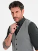 Ombre Clothing Pánská společenská vesta Gundulfo šedá S Náhled obrázku produktu 2
