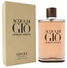 Acqua di Giò Absolu Eau de Parfum von Giorgio Armani mit bernsteinfarbenem Flakon und beiger Verpackung, beide mit schwarzer Schrift. Produktbild-Vorschau