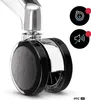 A close-up view of a black office chair caster wheel with chrome accents. Voir les images du produit