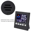 A digital alarm clock with a weather display and buttons on a white background. Produktbild-Vorschau
