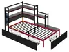 Gaming Bettgestell mit LED, USB, 3 Schubladen, Schwarz, Produktbild-Vorschau 11