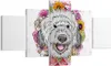 Bild auf Leinwand - Leinwandbild - Hund Blumen Kinder Produktbild-Vorschau 1