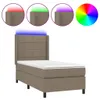 Design Möbel Boxspringbett mit Matratze & LED Taupe 90x190 Produktbild-Vorschau 2
