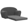 vidaXL Kinder-Schlafsofa 2-Sitzer Anthrazit Weicher Plüsch Produktbild-Vorschau 4