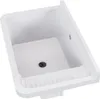 A white sink basin with a drain and a ribbed area for scrubbing. Anteprima dell’immagine prodotto